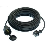 Rubber verlengsnoer H05RR-F 3 x 1,5mm zwart 10 meter IP44