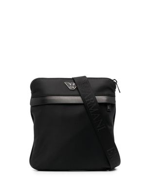 Emporio Armani sac à bandoulière Flat - Noir