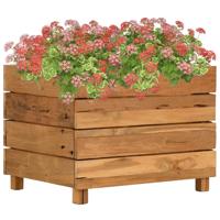 Plantenbak verhoogd 50x40x38 cm gerecycled teakhout en staal