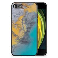 iPhone SE 2022 | SE 2020 | 7/8 Marmeren Print Telefoonhoesje Marble Blue Gold