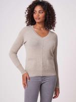 Organisch cashmere trui met voorzakken