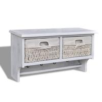 VidaXL Wandschap 60x23,5x33 cm paulowniahout wit VidaXL Wandschap 60x23,5x33 cm paulowniahout wit