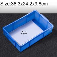 Dikke multi materiële functievak gloednieuwe plat kunststofonderdelen vak gereedschapskist grootte: 383 X 242 mm X 98mm(Blue)
