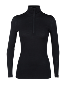 Icebreaker 200 Oasis LS Half Zip Thermoshirt Dames Black XL