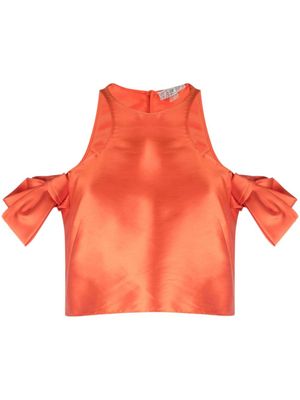 Gemy Maalouf haut crop à épaules dénudées - Orange