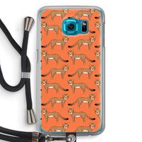 Cheetah: Samsung Galaxy S6 Transparant Hoesje met koord