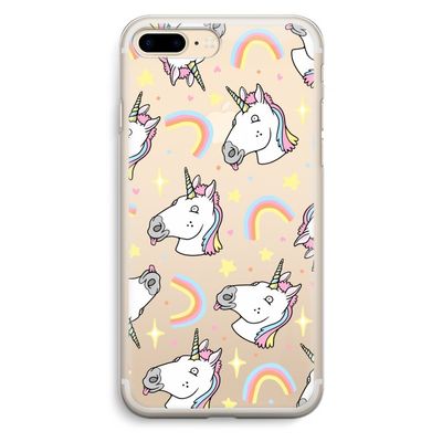 Rainbow Unicorn: iPhone 7 Plus Transparant Hoesje
