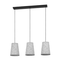 EGLO Alsager Hanglamp - E27 - 91 cm - Zwart/Grijs - Vilt/Staal