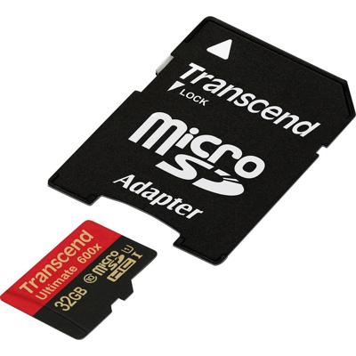 Transcend Ultimate (600x) microSDHC-kaart 32 GB Class 10, UHS-I Incl. SD-adapter