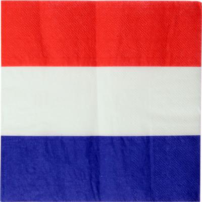 Frankrijk landen thema servetten - 20x - blauw/wit/rood - 3-laags papier - 33 x 33 cm