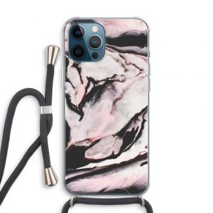 Roze stroom: iPhone 12 Pro Transparant Hoesje met koord