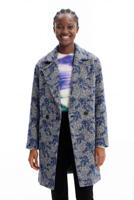 Jas met overslag en visgraatmotief - BLUE - S