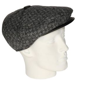 Heren flat cap lichtgrijs met lichte structuur