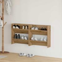 Wand Schoenenkasten met plank Anders met opslag 2 pcs artisanaal eikenkleurig