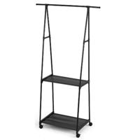 Jassenrek met schap Kipit Zwart Metaal 84 x 43 x 156 cm