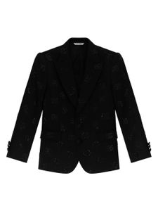 Dolce & Gabbana Kids blazer à logo imprimé - Noir