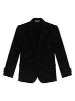 Dolce & Gabbana Kids blazer à logo imprimé - Noir