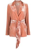 TWINSET blazer en velours à simple boutonnage - Rose