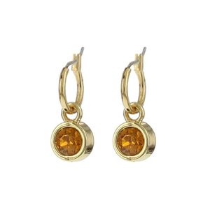 Biba Hang Oorbellen met Swarovski Steentje Topaz Goud