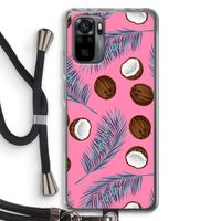 Kokosnoot roze: Xiaomi Redmi Note 10 Pro Transparant Hoesje met koord