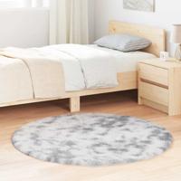 Hoogpolig vloerkleed NAVARRA 120x120 cm polyester lichtgrijs