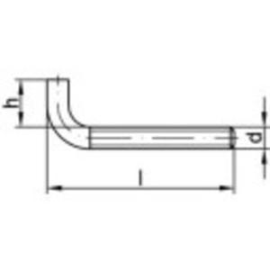 TOOLCRAFT 159602 Rechte schroefhaken 60 mm Galvanisch verzinkt staal 100 stuk(s)