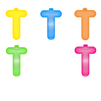 Opblaasbare gekleurde letter T   - - thumbnail