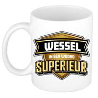 Naam mok Wessel - wit - Superieur - keramiek - 300 ml - cadeau collega beker