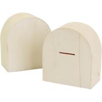 Houten spaarpot, afm 10x9 cm, 12 stuk/ 1 doos