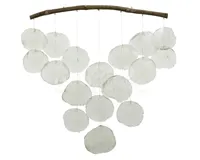 Schelpenhanger Capiz Drijfhout 56cm Wit