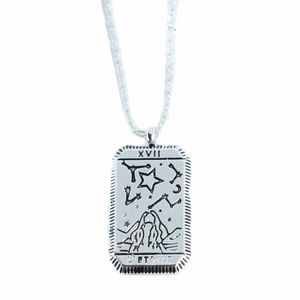 Amulet Messing Zilverkleurig Tarot 'de Ster'