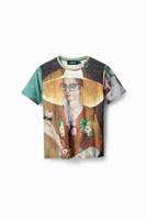 T-shirt met portretkunstwerk - GREEN - S - thumbnail