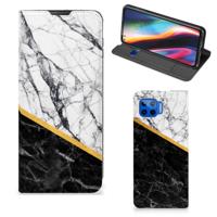 Motorola Moto G 5G Plus | Standcase | Marmer Wit Zwart - Origineel Cadeau Man