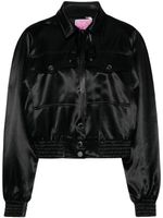 PINKO x Patrick McDowell veste bomber satinée - Noir - thumbnail