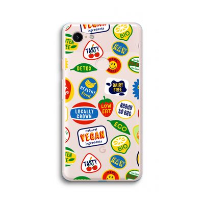 Fruitsticker: Google Pixel 3 XL Transparant Hoesje