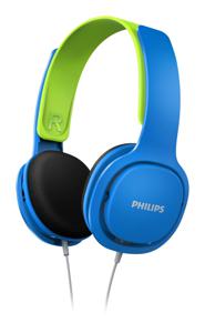 Philips SHK2000BL On-Ear Headset voor kinderen met geluidsbegrenzers - Blauw/Groen