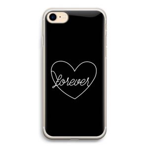Forever heart black: iPhone 7 Transparant Hoesje