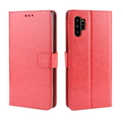 Retro Crazy Horse textuur horizontale Flip lederen case voor Galaxy Note10 Pro met houder & kaartsleuven & fotolijstjes (rood)