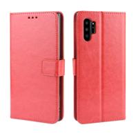 Retro Crazy Horse textuur horizontale Flip lederen case voor Galaxy Note10 Pro met houder & kaartsleuven & fotolijstjes (rood)