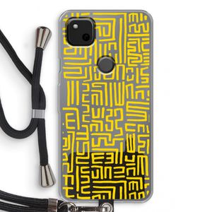 Majorelle Blue Print: Pixel 4a Transparant Hoesje met koord