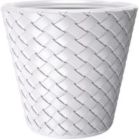 Prosperplast Bloempot Matuba - wit - rotan - 19L - 35 cm - kunststof Prosperplast Bloempot Matuba - wit - rotan - 19L - 35 cm - kunststof