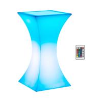 LED-bartafel - 60 x 60 x 110 cm - RGBW - werkt op batterijen - mat wit
