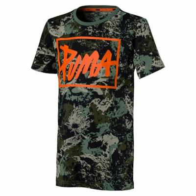 T-Shirt met Korte Mouwen voor kinderen Puma Style Graphic Groen - Maat: 15-16 Jaar
