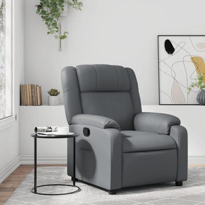 Fauteuil verstelbaar kunstleer grijs
