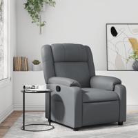 Fauteuil verstelbaar kunstleer grijs