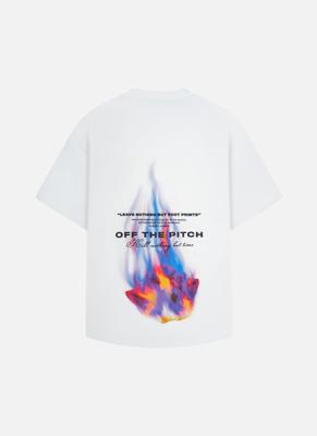 Off The Pitch Burning Flower T-Shirt Heren Wit - Maat XS - Kleur: Wit | Soccerfanshop