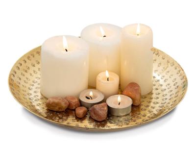 Eva - Deko Tablett - goud of zilver - metaal - ø 28 cm