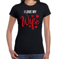 I love my wife valentijn t-shirt zwart voor dames