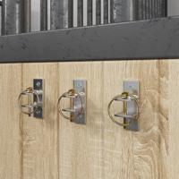 VidaXL Emmerhaken 3 st wandmontage staal zilverkleurig en bruin VidaXL Emmerhaken 3 st wandmontage staal zilverkleurig en bruin