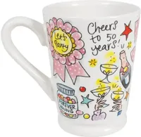 Blond Amsterdam xl mok aardewerk cheers to 50 years 10x12.5cm multi